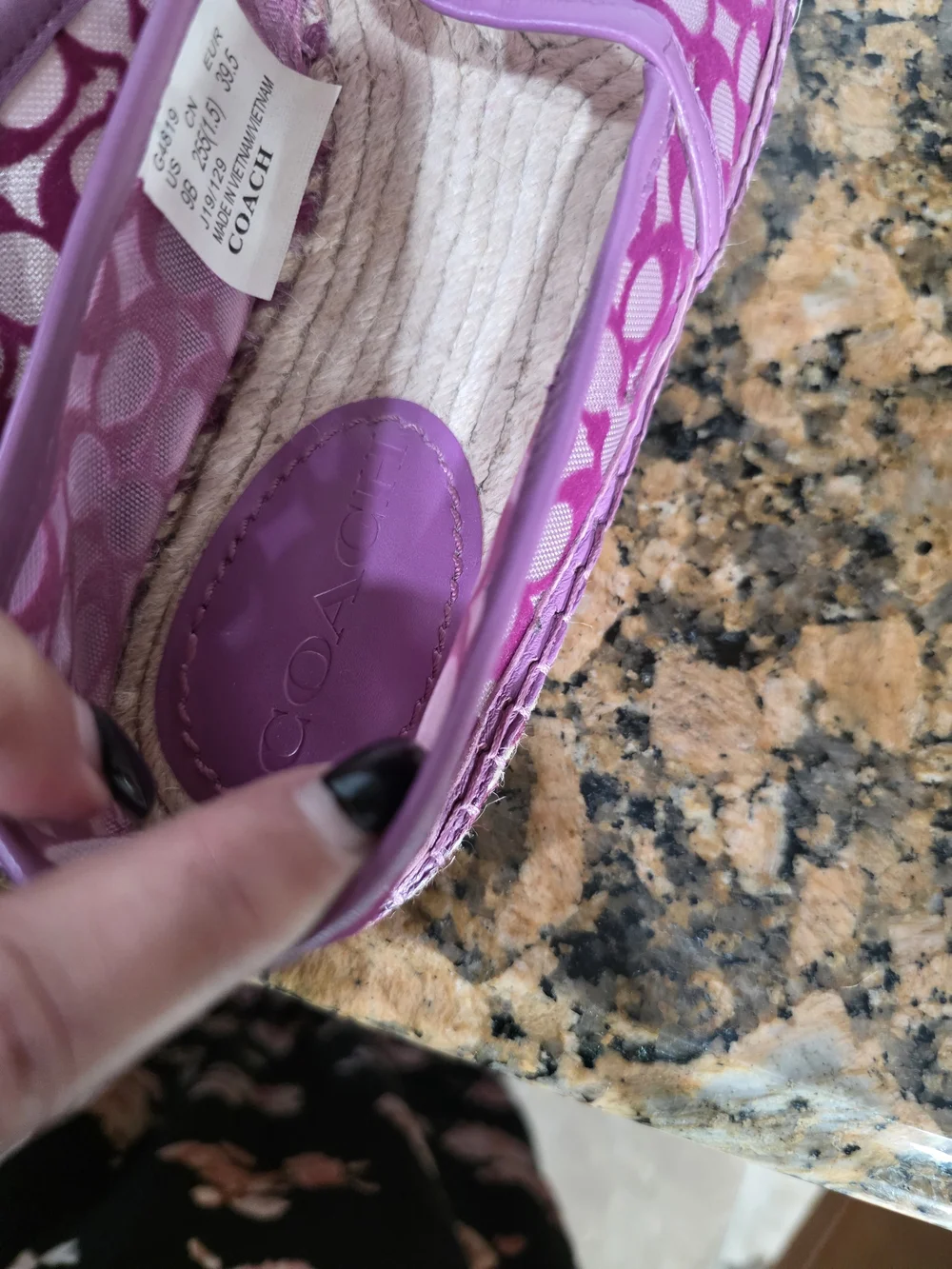 Coach Women's Purple Signature Espadrille Flats